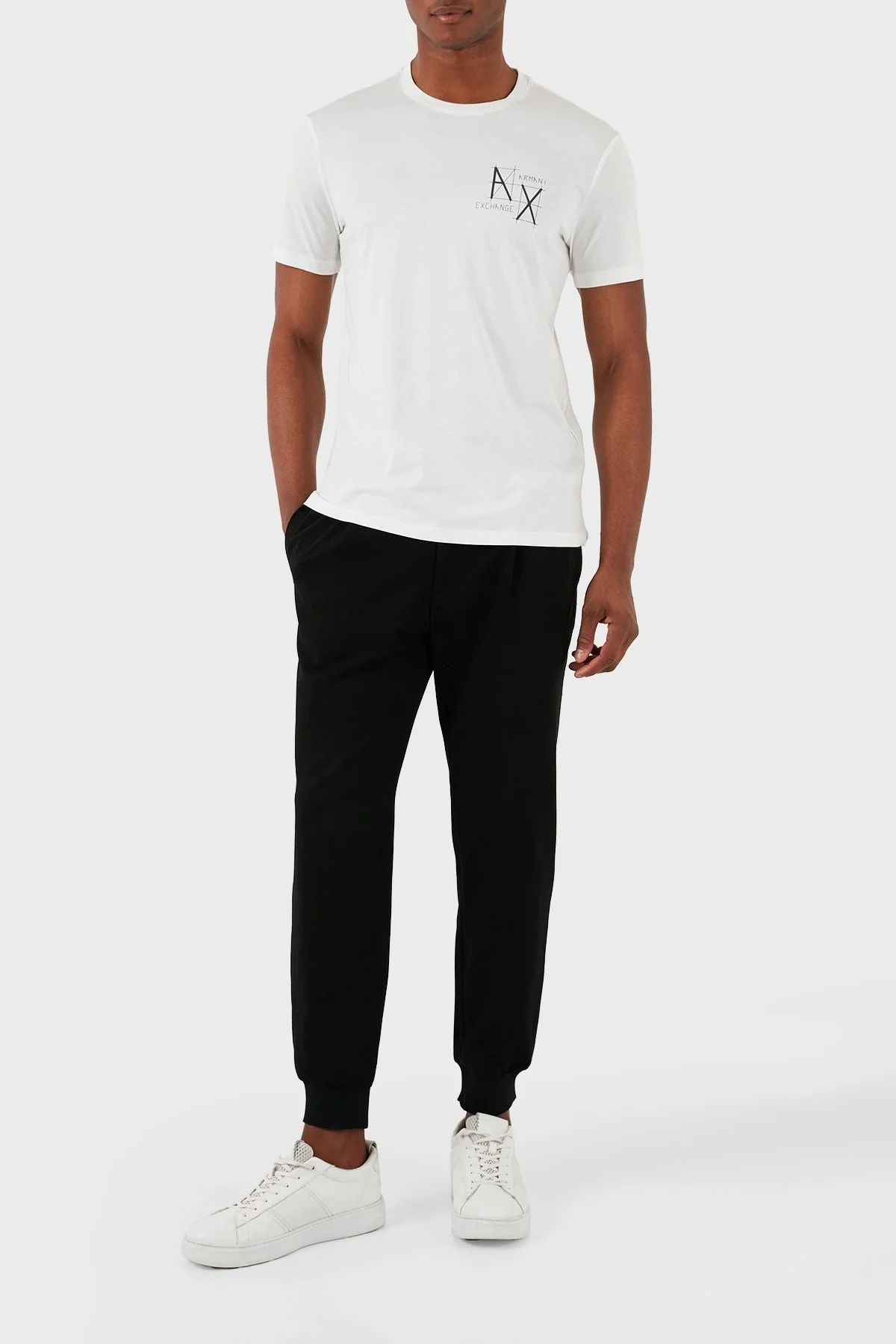Armani Exchange Pamuklu Regular Fit Bisiklet Yaka Erkek T Shirt 3DZTHQ ZJBYZ 1116 BEYAZ - 4