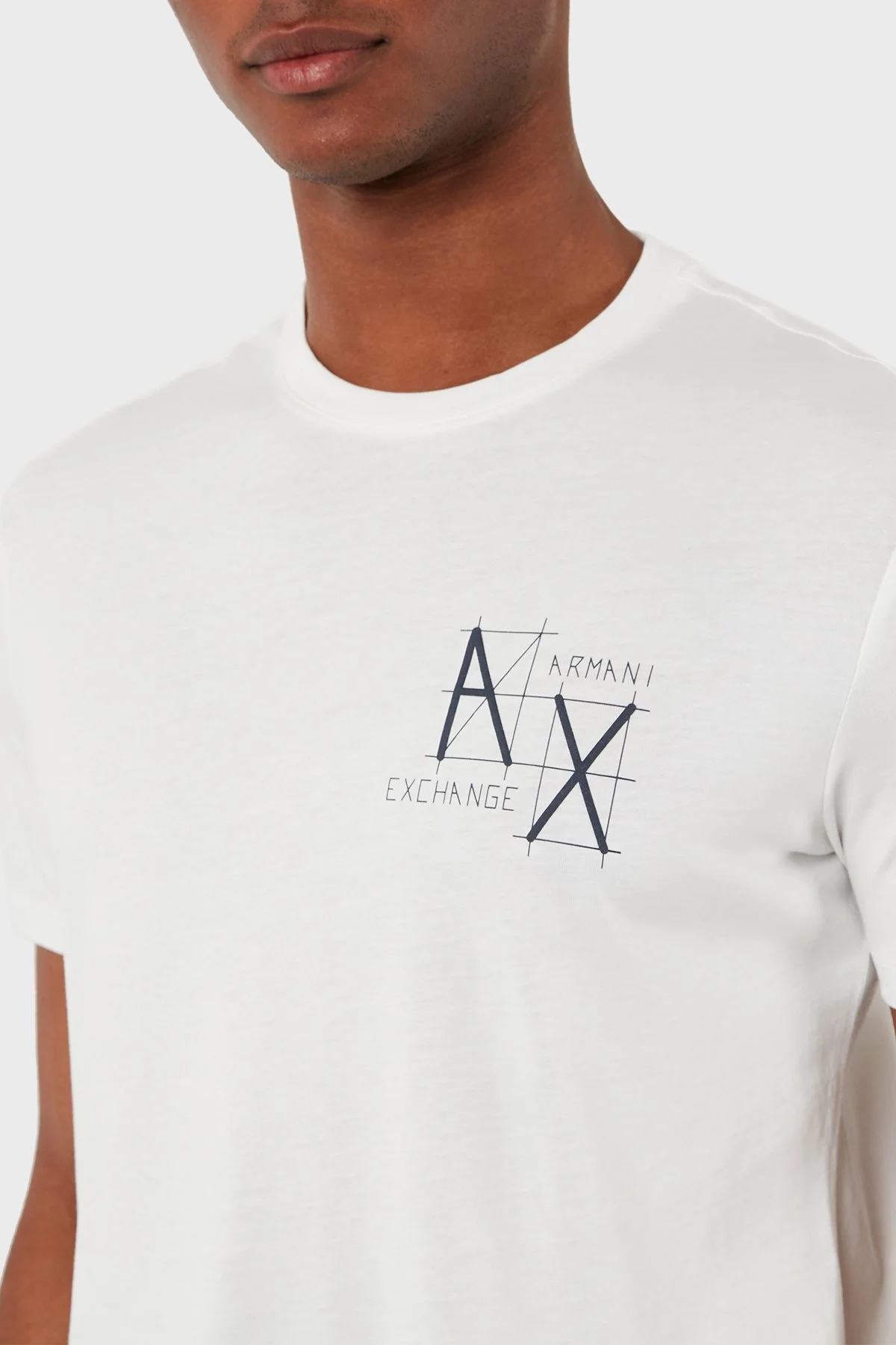 Armani Exchange Pamuklu Regular Fit Bisiklet Yaka Erkek T Shirt 3DZTHQ ZJBYZ 1116 BEYAZ - 6
