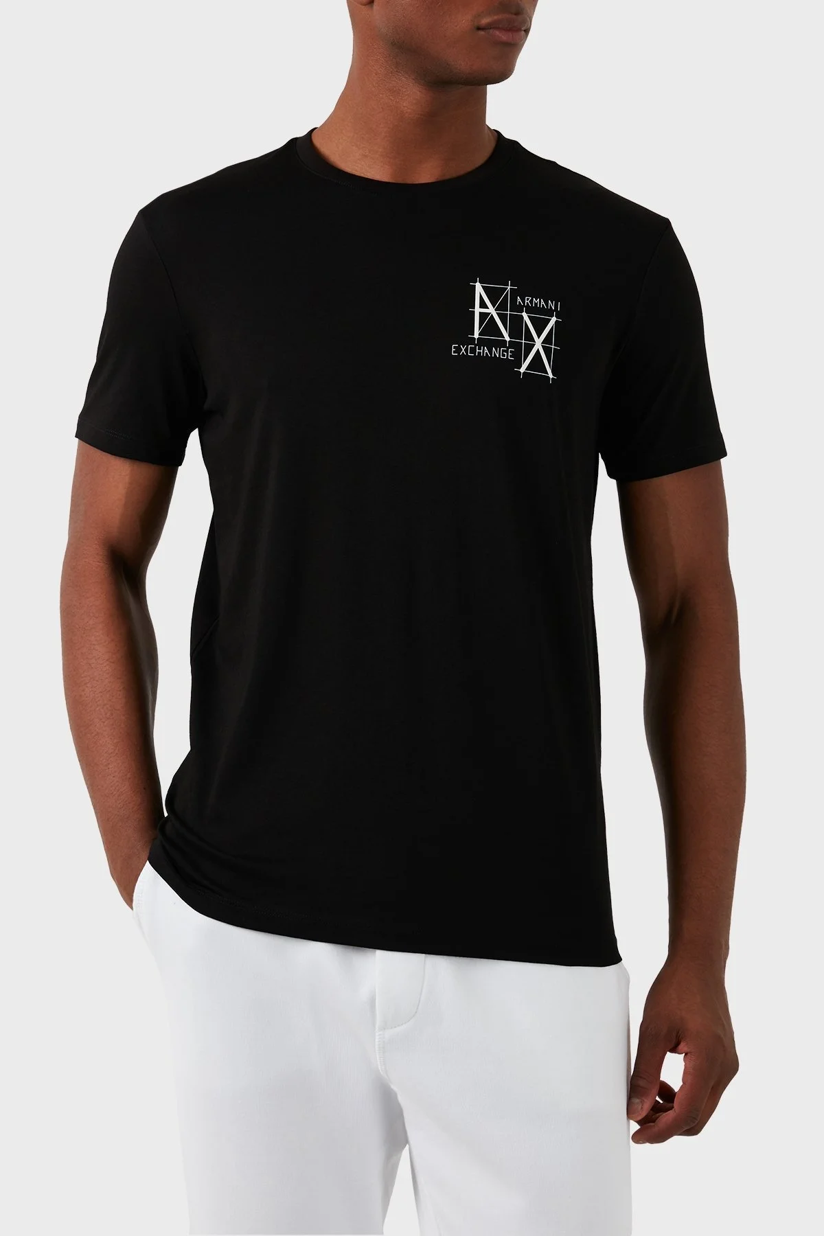 Armani Exchange Pamuklu Regular Fit Bisiklet Yaka Erkek T Shirt 3DZTHQ ZJBYZ 1200 SİYAH - 1