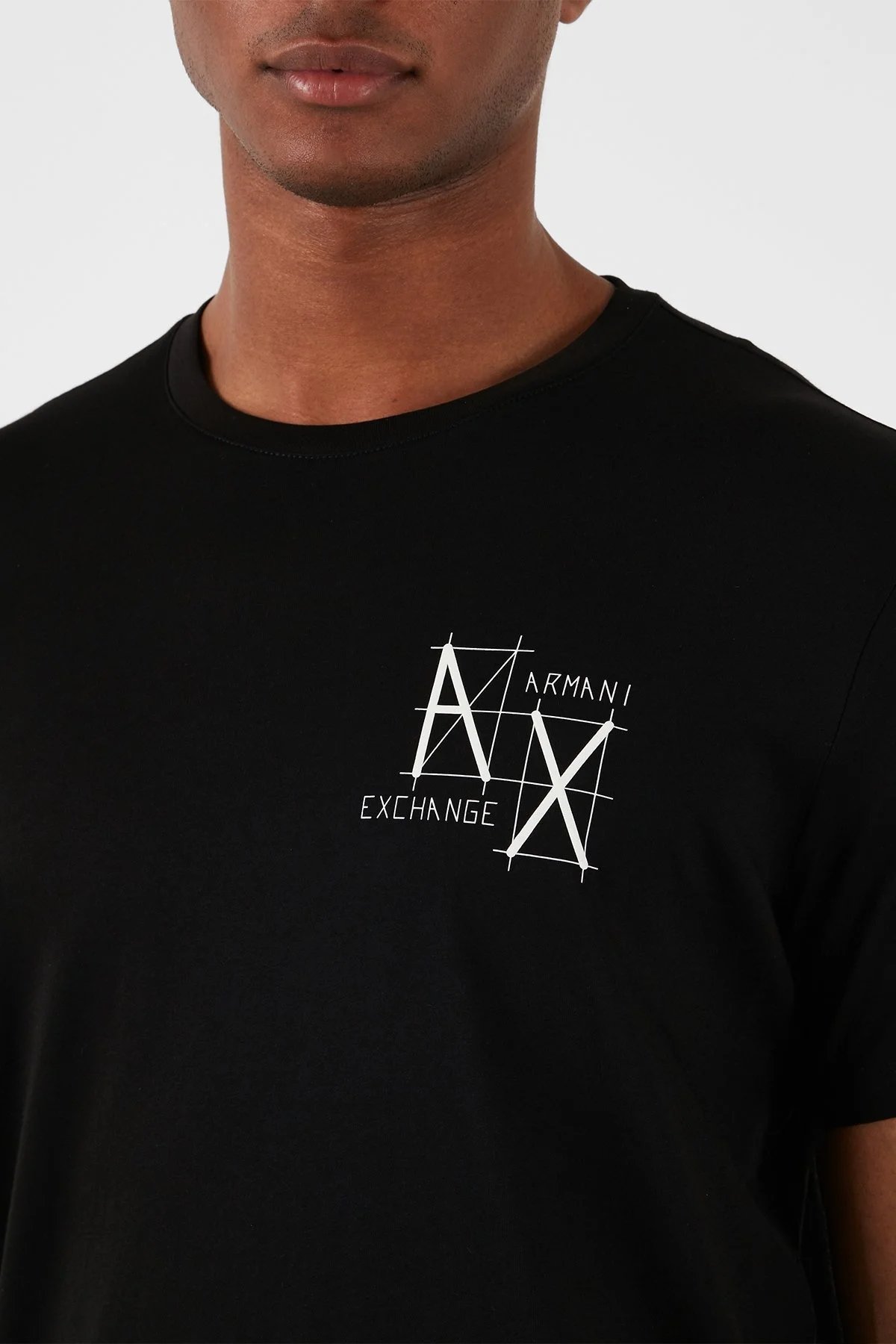 Armani Exchange Pamuklu Regular Fit Bisiklet Yaka Erkek T Shirt 3DZTHQ ZJBYZ 1200 SİYAH - 5