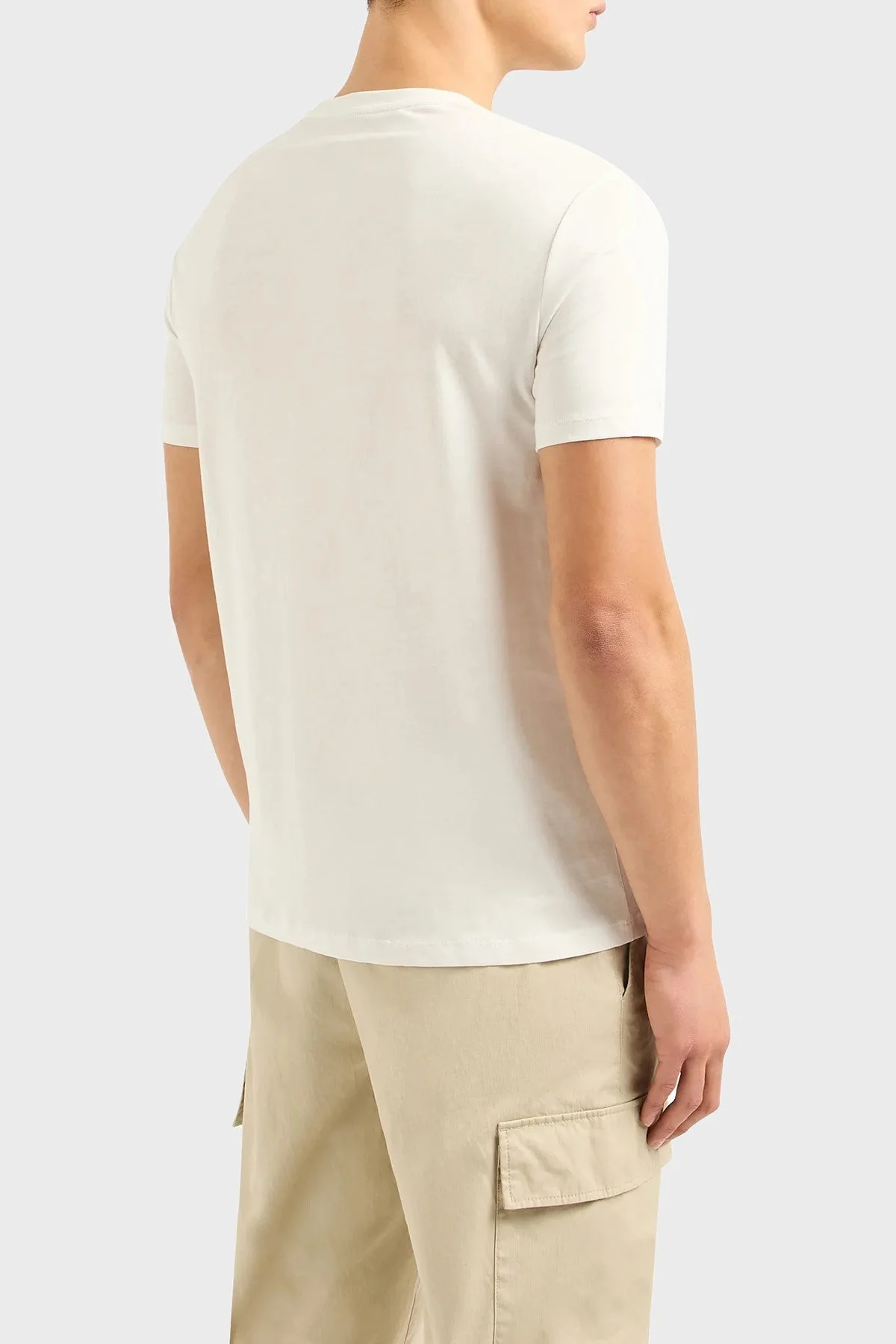 Armani Exchange Pamuklu Regular Fit Bisiklet Yaka Erkek T Shirt 3DZTHV ZJBYZ 1116 BEYAZ - 2