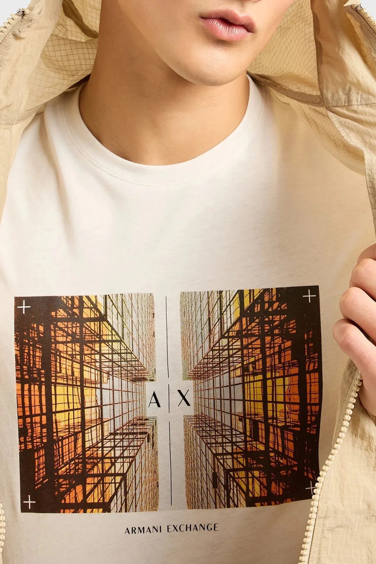 Armani Exchange Pamuklu Regular Fit Bisiklet Yaka Erkek T Shirt 3DZTHV ZJBYZ 1116 BEYAZ - 3