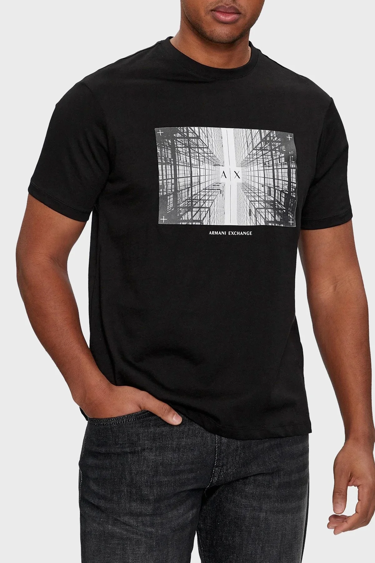 Armani Exchange Pamuklu Regular Fit Bisiklet Yaka Erkek T Shirt 3DZTHV ZJBYZ 1200 SİYAH - 6