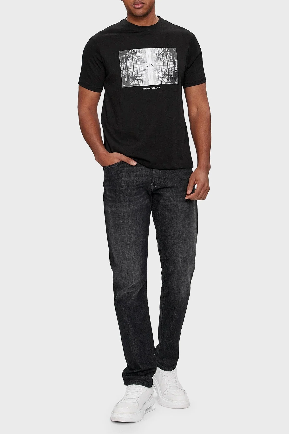 Armani Exchange Pamuklu Regular Fit Bisiklet Yaka Erkek T Shirt 3DZTHV ZJBYZ 1200 SİYAH - 8
