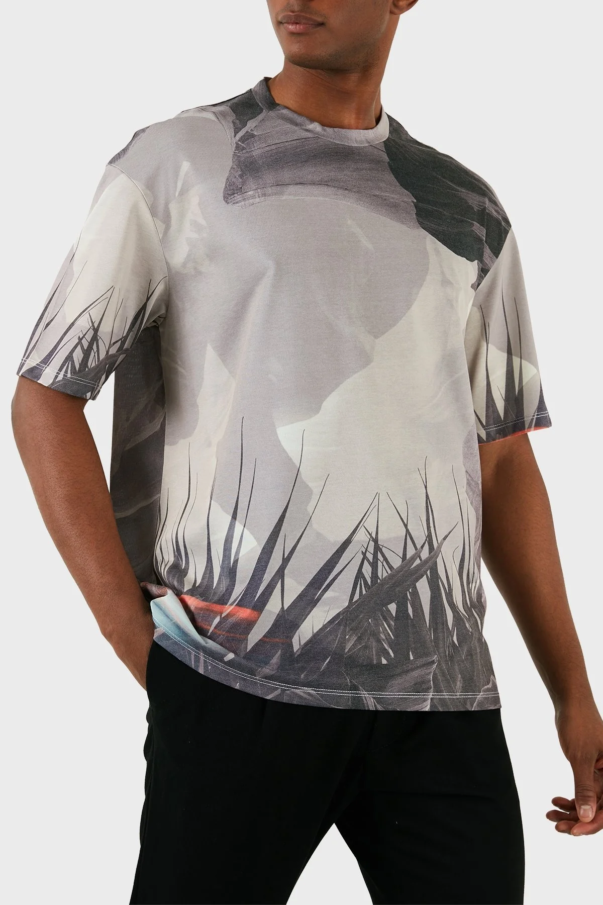 Armani Exchange Pamuklu Regular Fit Bisiklet Yaka Erkek T Shirt 3DZTHX ZJXTZ 6721 GRİ - 1