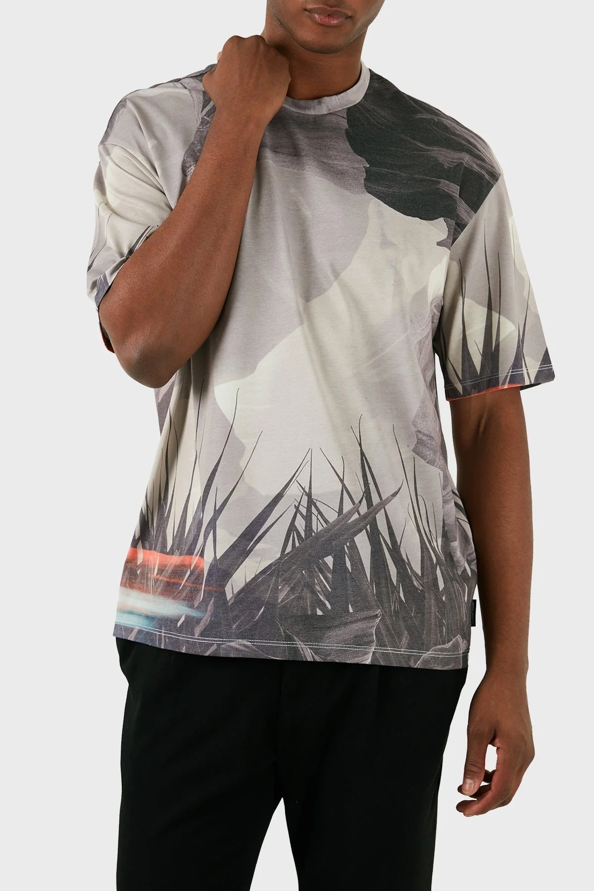 Armani Exchange Pamuklu Regular Fit Bisiklet Yaka Erkek T Shirt 3DZTHX ZJXTZ 6721 GRİ - 4