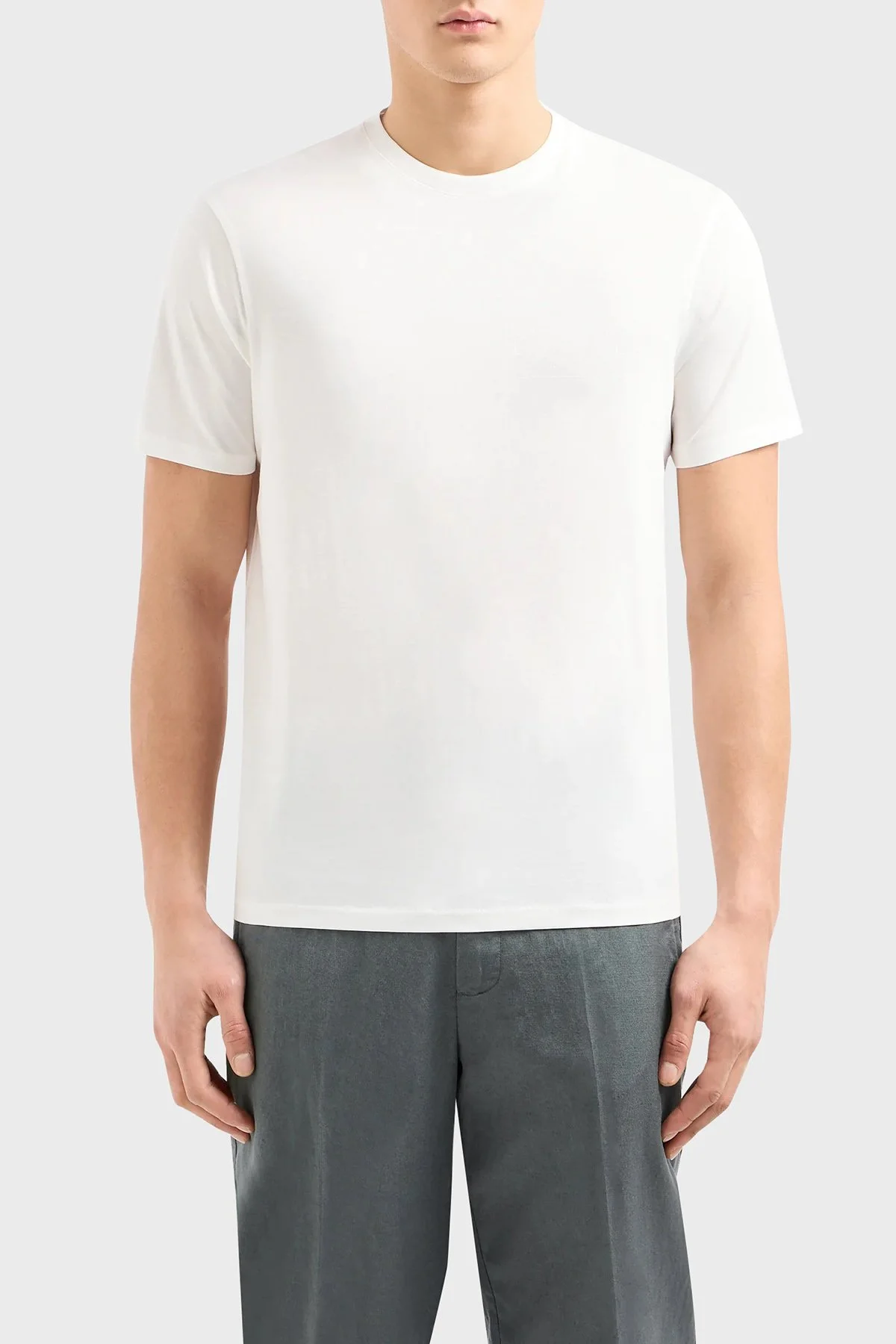 Armani Exchange Pamuklu Regular Fit Bisiklet Yaka Erkek T Shirt 3DZTJH ZJ9AZ 1116 BEYAZ - 1