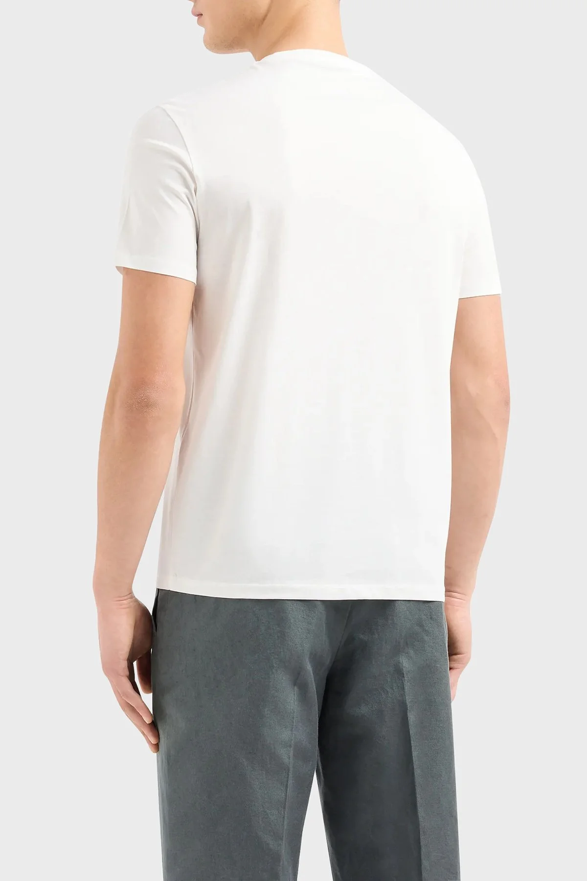 Armani Exchange Pamuklu Regular Fit Bisiklet Yaka Erkek T Shirt 3DZTJH ZJ9AZ 1116 BEYAZ - 3