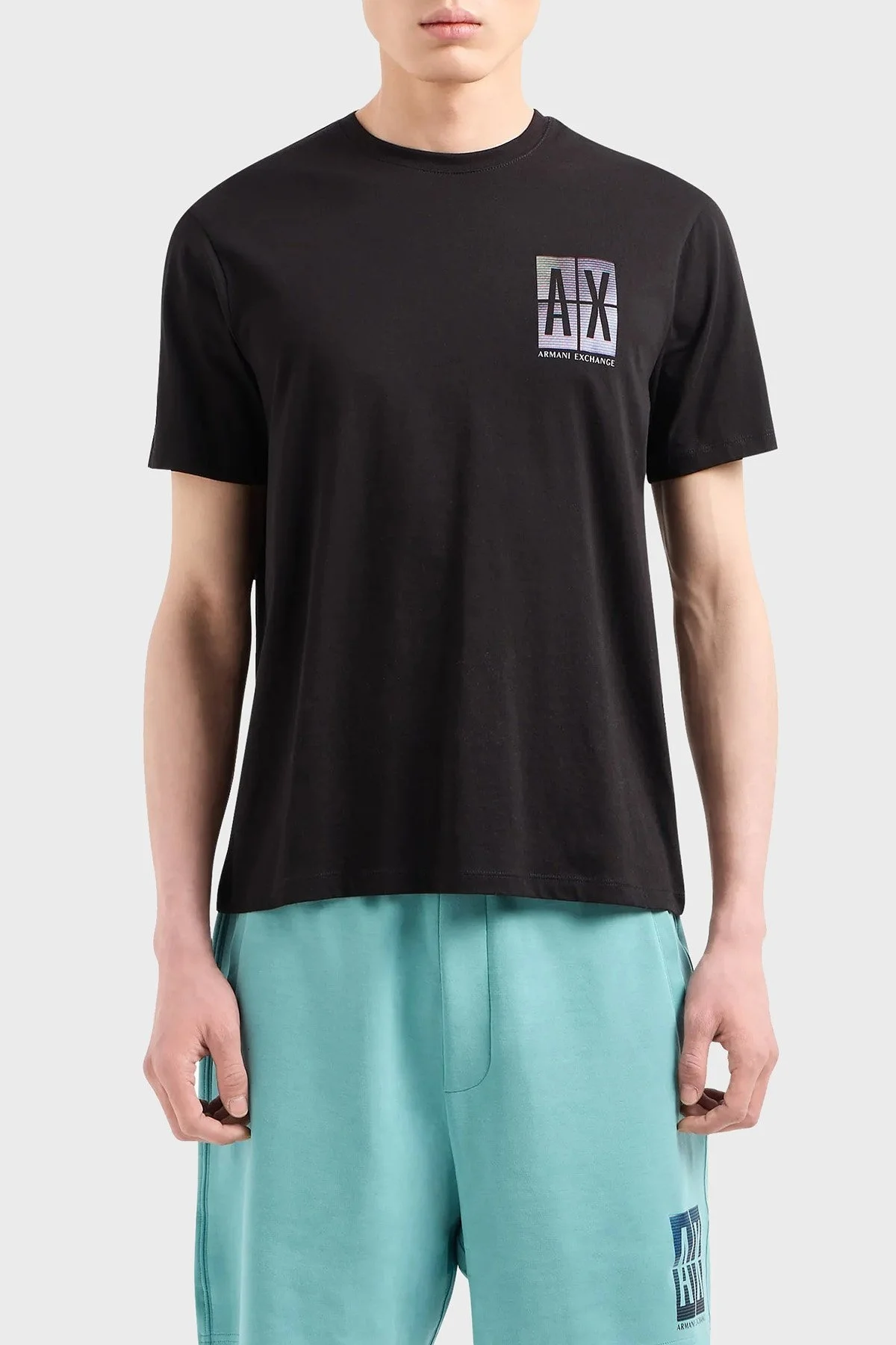 Armani Exchange Pamuklu Regular Fit Bisiklet Yaka Erkek T Shirt 3DZTJU ZJH4Z 1200 SİYAH - 1