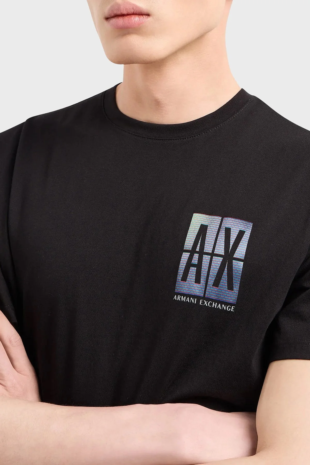 Armani Exchange Pamuklu Regular Fit Bisiklet Yaka Erkek T Shirt 3DZTJU ZJH4Z 1200 SİYAH - 3