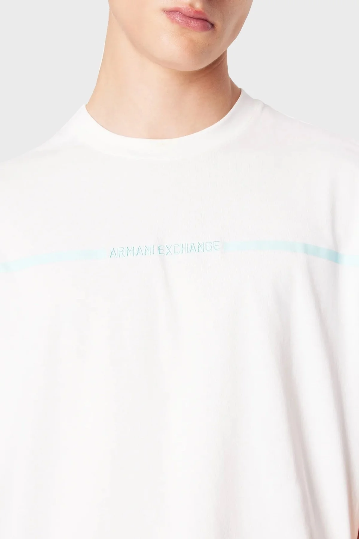 Armani Exchange Pamuklu Regular Fit Bisiklet Yaka Erkek T Shirt 3DZTLG ZJ9JZ 1116 BEYAZ - 3