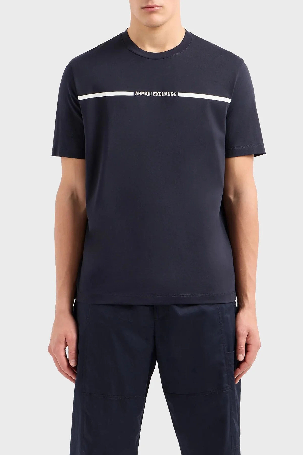 Armani Exchange Pamuklu Regular Fit Bisiklet Yaka Erkek T Shirt 3DZTLG ZJ9JZ 1583 LACİVERT - 6