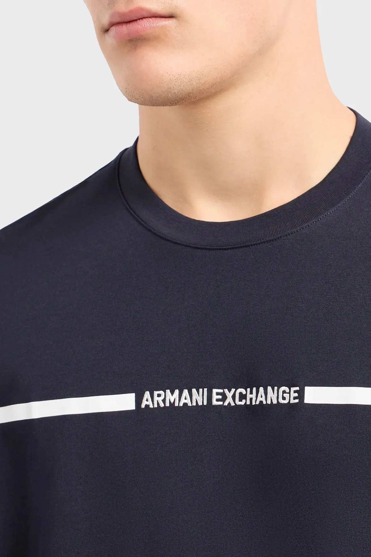 Armani Exchange Pamuklu Regular Fit Bisiklet Yaka Erkek T Shirt 3DZTLG ZJ9JZ 1583 LACİVERT - 9