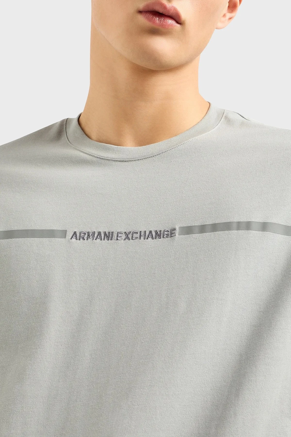 Armani Exchange Pamuklu Regular Fit Bisiklet Yaka Erkek T Shirt 3DZTLG ZJ9JZ 1996 GRİ - 4