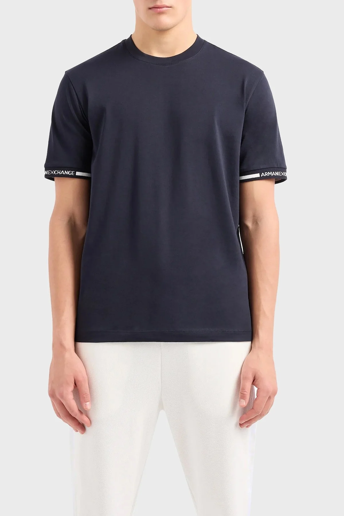 Armani Exchange Pamuklu Regular Fit Bisiklet Yaka Erkek T Shirt 3DZTLR ZJLFZ 1583 LACİVERT - 1