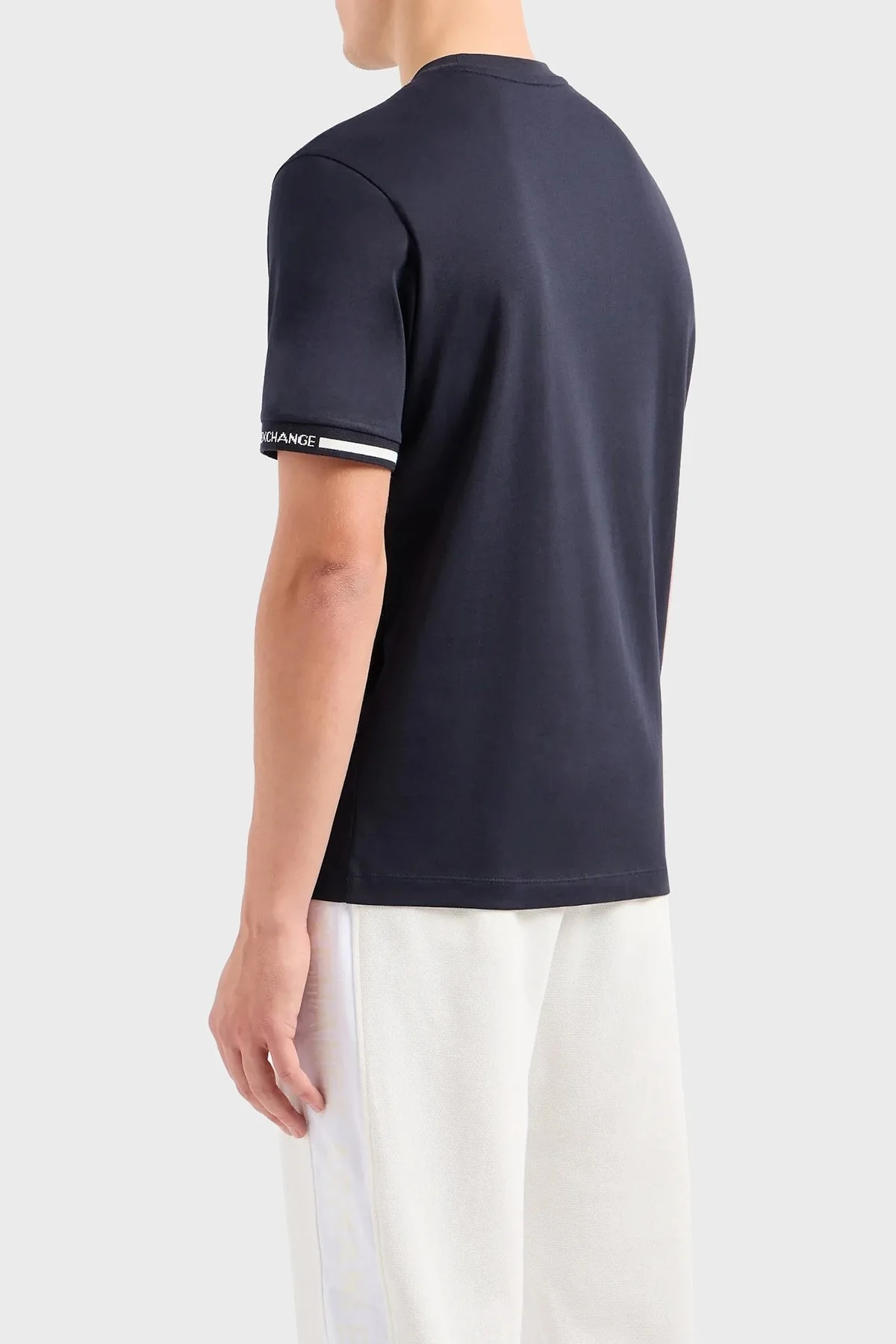 Armani Exchange Pamuklu Regular Fit Bisiklet Yaka Erkek T Shirt 3DZTLR ZJLFZ 1583 LACİVERT - 2