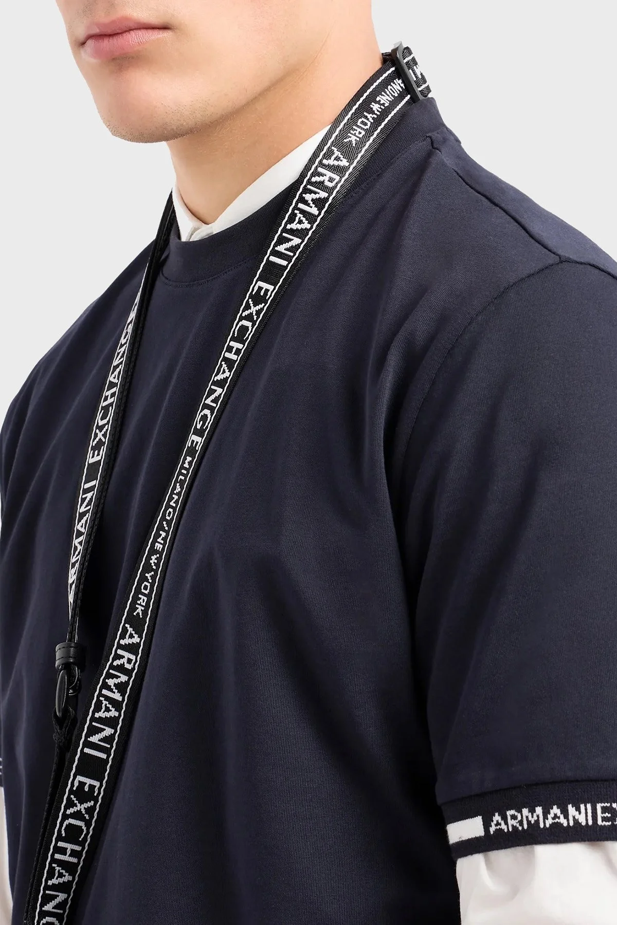 Armani Exchange Pamuklu Regular Fit Bisiklet Yaka Erkek T Shirt 3DZTLR ZJLFZ 1583 LACİVERT - 4