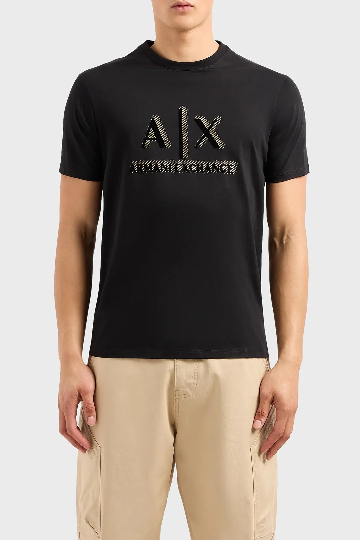 Armani Exchange Pamuklu Regular Fit Bisiklet Yaka Erkek T Shirt 3DZTSA ZJ9AZ 1200 SİYAH - 1