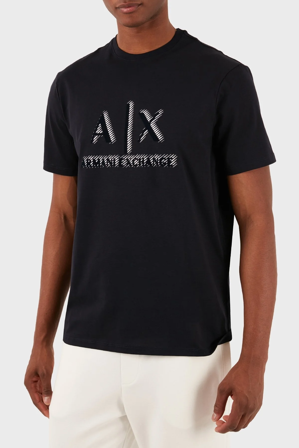 Armani Exchange Pamuklu Regular Fit Bisiklet Yaka Erkek T Shirt 3DZTSA ZJ9AZ 1583 LACİVERT - 1