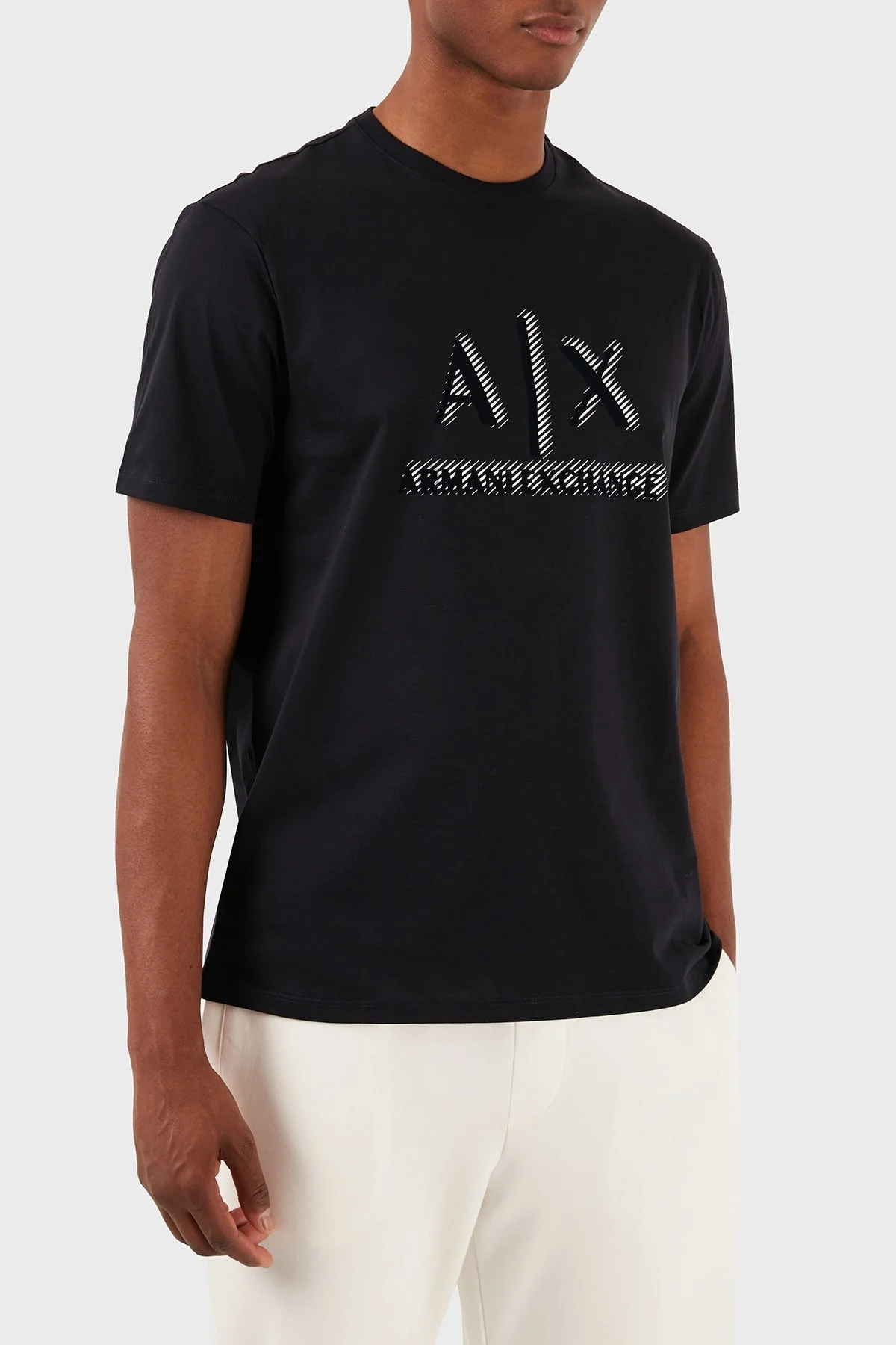 Armani Exchange Pamuklu Regular Fit Bisiklet Yaka Erkek T Shirt 3DZTSA ZJ9AZ 1583 LACİVERT - 3