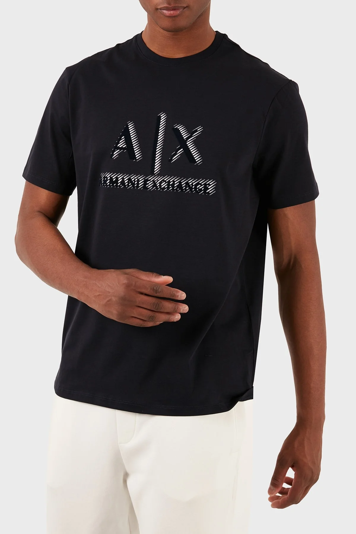 Armani Exchange Pamuklu Regular Fit Bisiklet Yaka Erkek T Shirt 3DZTSA ZJ9AZ 1583 LACİVERT - 5