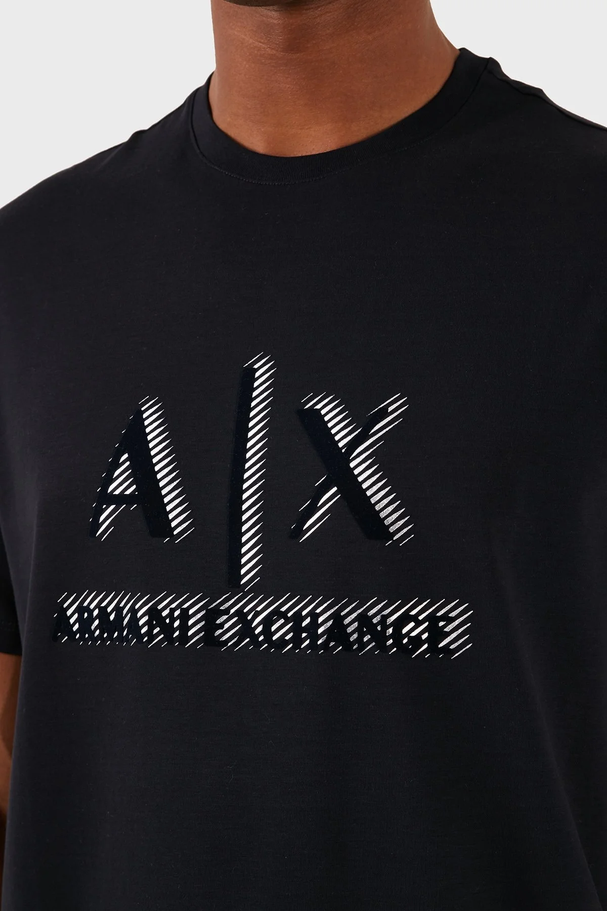 Armani Exchange Pamuklu Regular Fit Bisiklet Yaka Erkek T Shirt 3DZTSA ZJ9AZ 1583 LACİVERT - 6