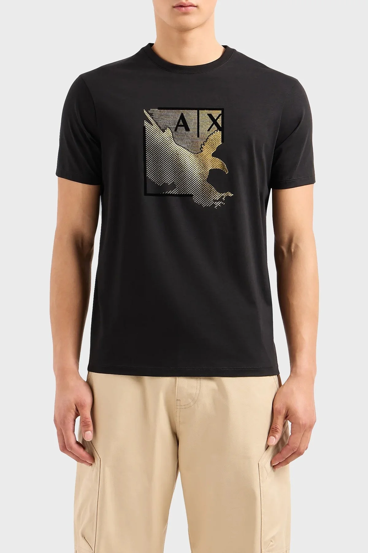 Armani Exchange Pamuklu Regular Fit Bisiklet Yaka Erkek T Shirt 3DZTSB ZJ9AZ 1200 SİYAH - 1