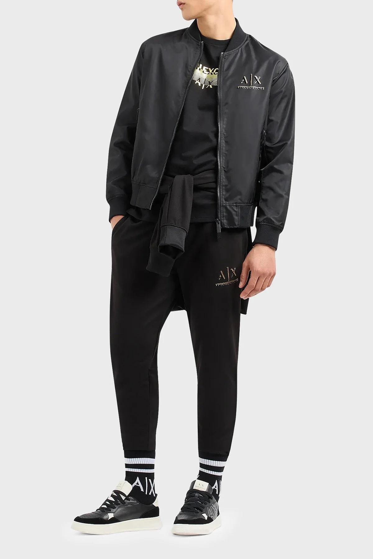 Armani Exchange Pamuklu Regular Fit Bisiklet Yaka Erkek T Shirt 3DZTSD ZJ9AZ 1200 SİYAH - 7