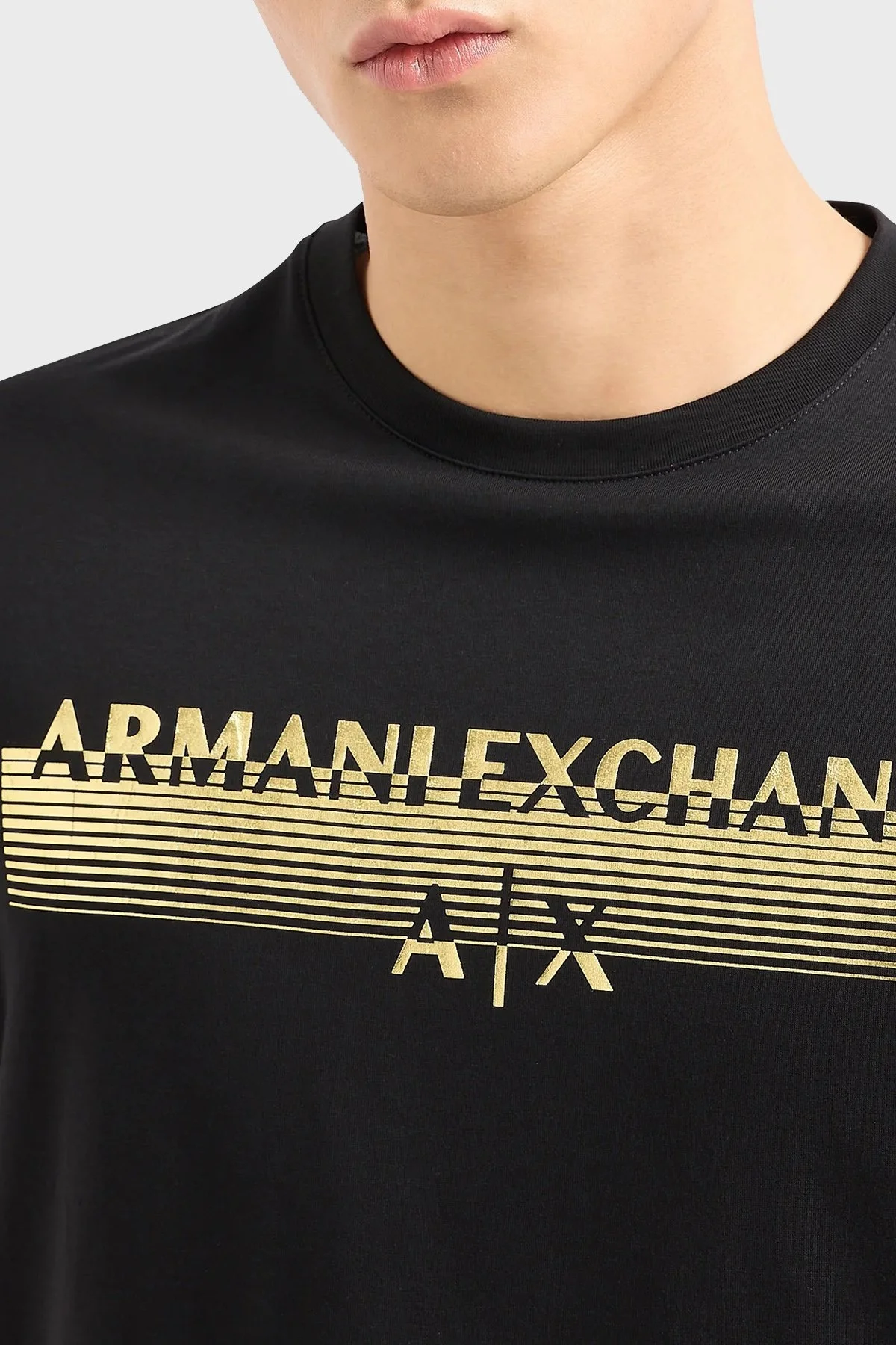 Armani Exchange Pamuklu Regular Fit Bisiklet Yaka Erkek T Shirt 3DZTSD ZJ9AZ 1200 SİYAH - 9