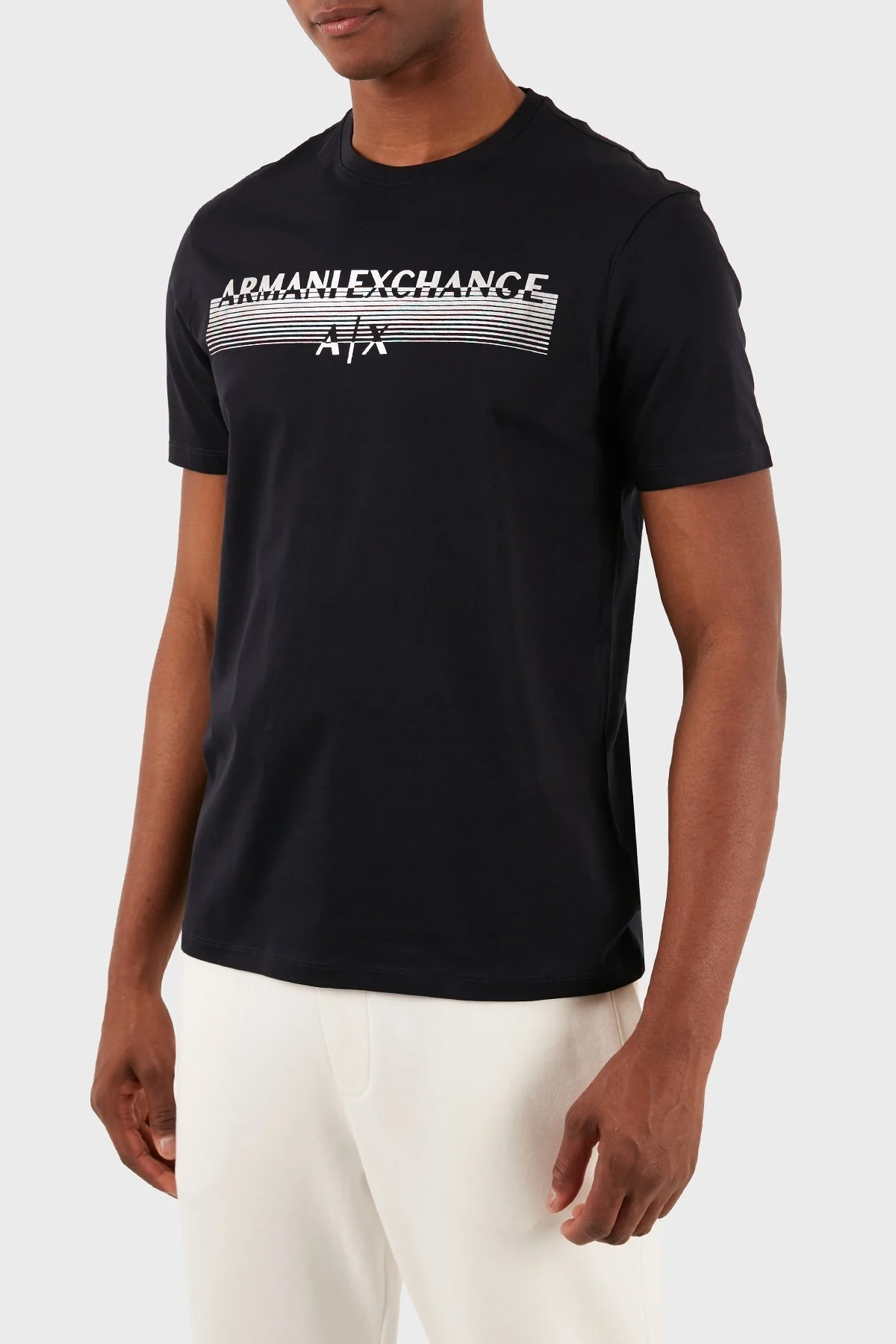 Armani Exchange Pamuklu Regular Fit Bisiklet Yaka Erkek T Shirt 3DZTSD ZJ9AZ 1583 LACİVERT - 1