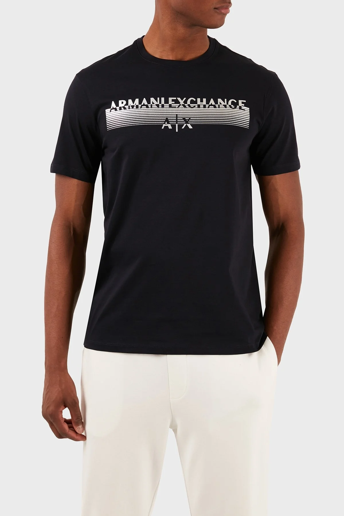 Armani Exchange Pamuklu Regular Fit Bisiklet Yaka Erkek T Shirt 3DZTSD ZJ9AZ 1583 LACİVERT - 3