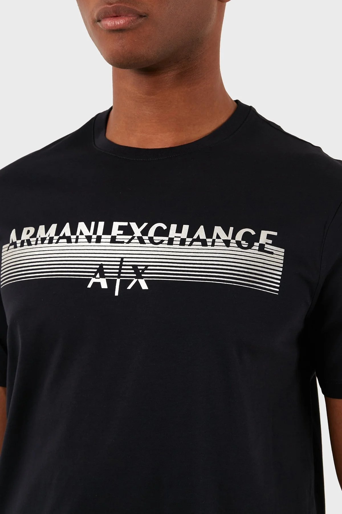 Armani Exchange Pamuklu Regular Fit Bisiklet Yaka Erkek T Shirt 3DZTSD ZJ9AZ 1583 LACİVERT - 6
