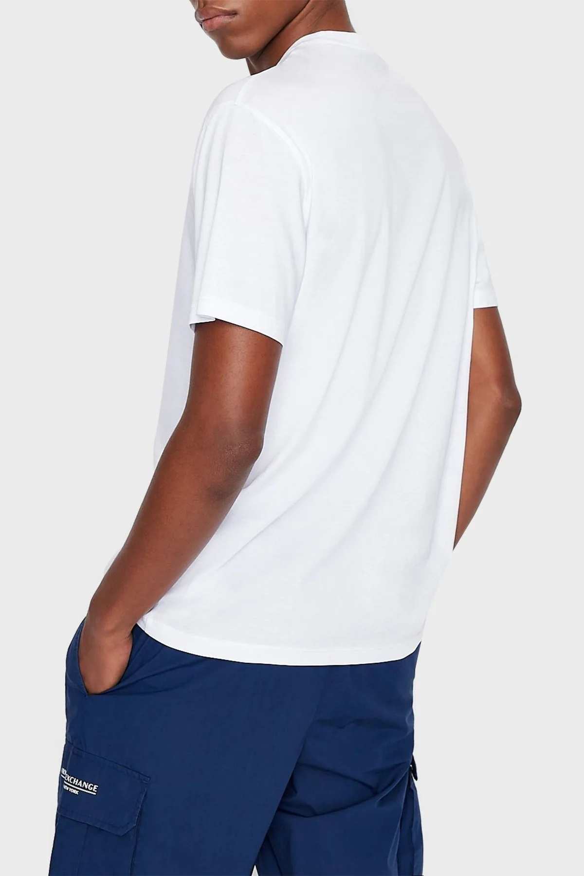 Armani Exchange Pamuklu Regular Fit Bisiklet Yaka Erkek T Shirt 3LZTLB ZJ9AZ 1100 BEYAZ - 2