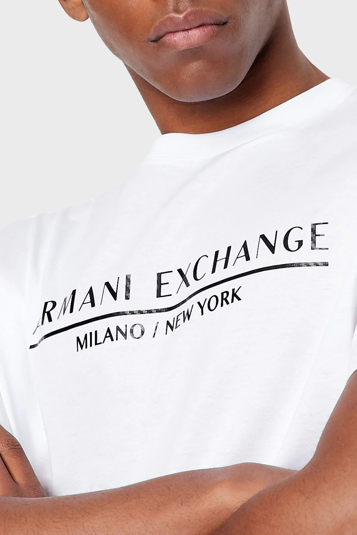 Armani Exchange Pamuklu Regular Fit Bisiklet Yaka Erkek T Shirt 3LZTLB ZJ9AZ 1100 BEYAZ - 3