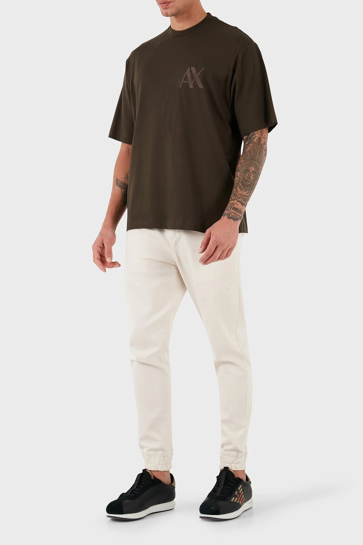 Armani Exchange Pamuklu Regular Fit Bisiklet Yaka Erkek T Shirt 6DZMJF ZJLFZ 1782 HAKİ - 3