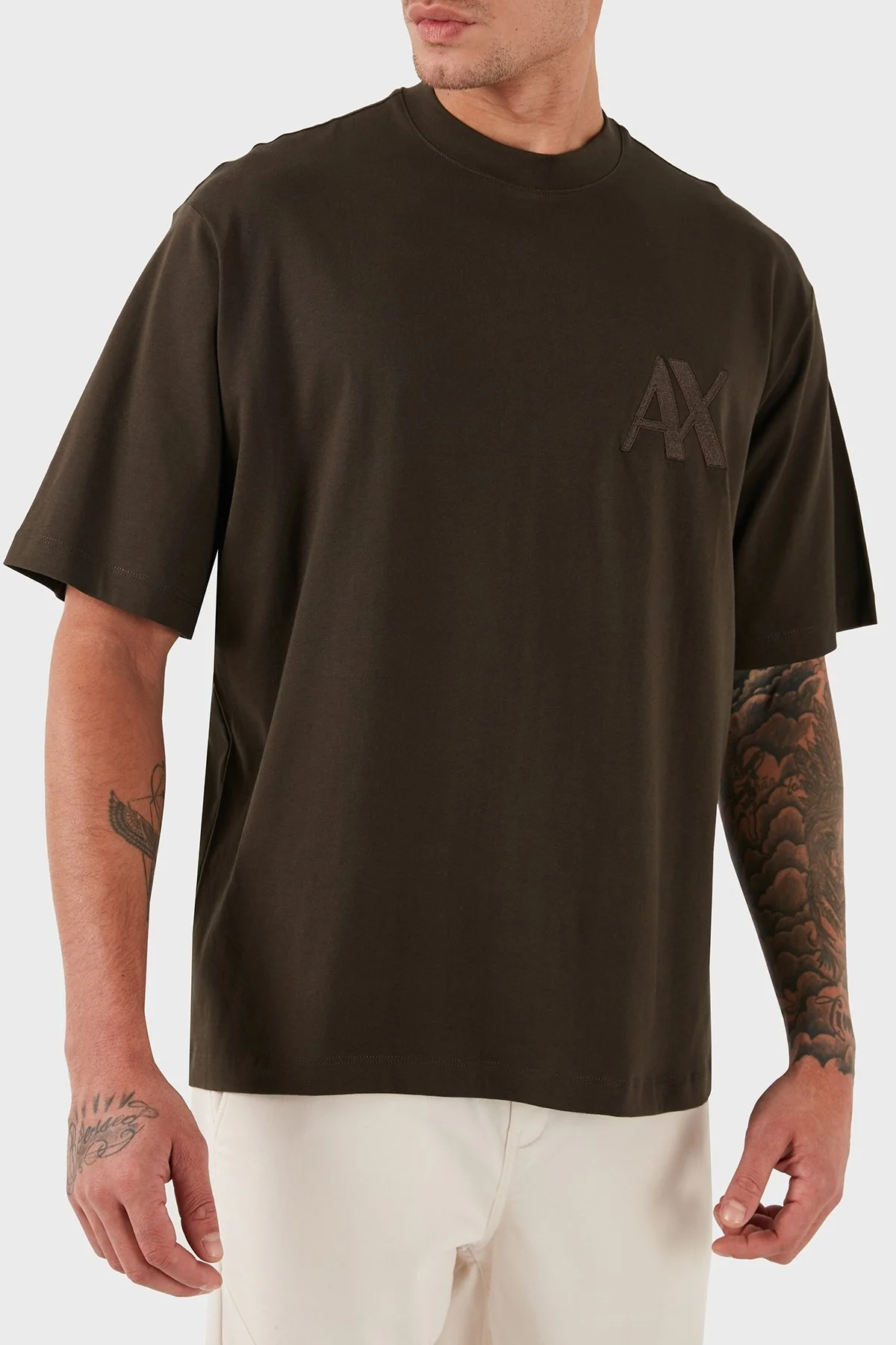 Armani Exchange Pamuklu Regular Fit Bisiklet Yaka Erkek T Shirt 6DZMJF ZJLFZ 1782 HAKİ - 7
