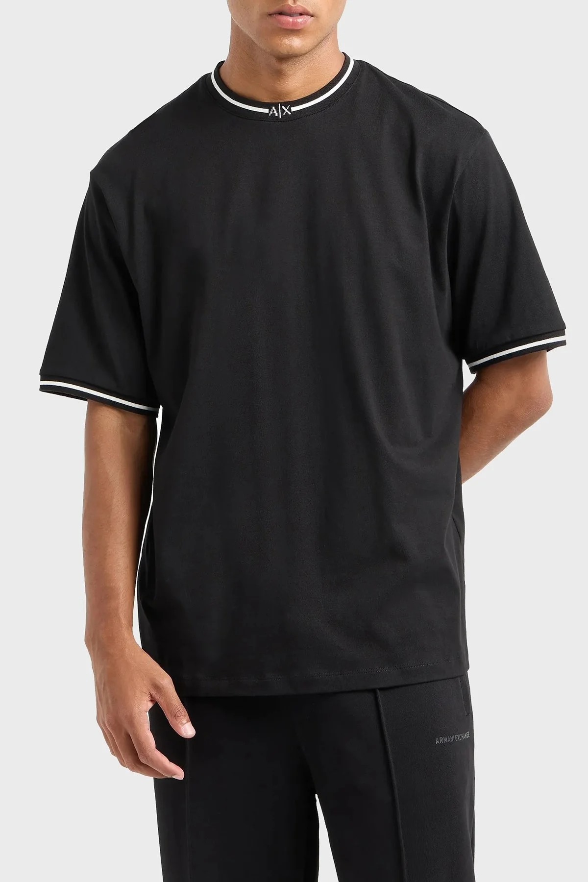 Armani Exchange Pamuklu Regular Fit Bisiklet Yaka Erkek T Shirt 6DZTHX ZJ9JZ 42AT SİYAH - 1