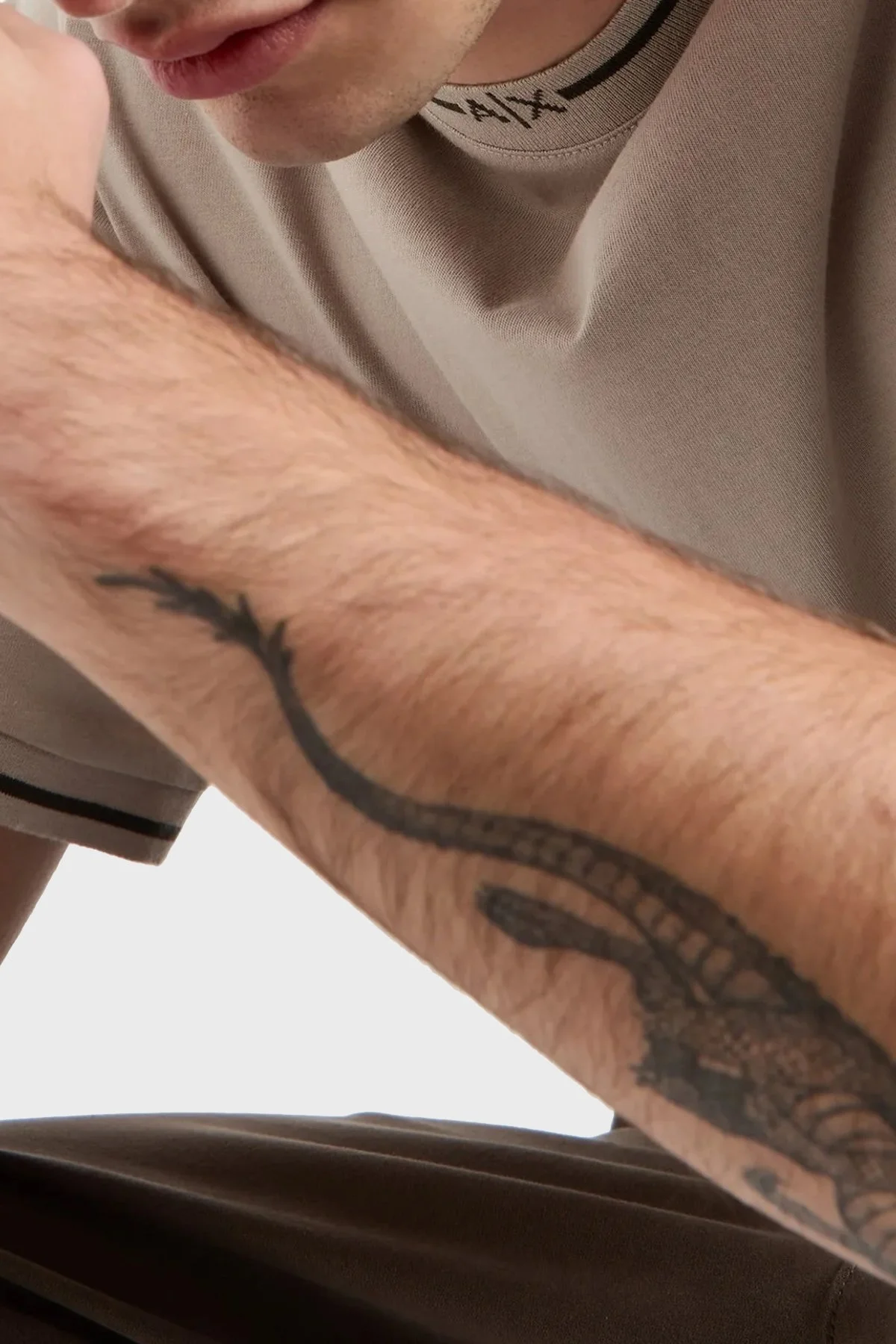 Armani Exchange Pamuklu Regular Fit Bisiklet Yaka Erkek T Shirt 6DZTHX ZJ9JZ 4793 GRİ - 3