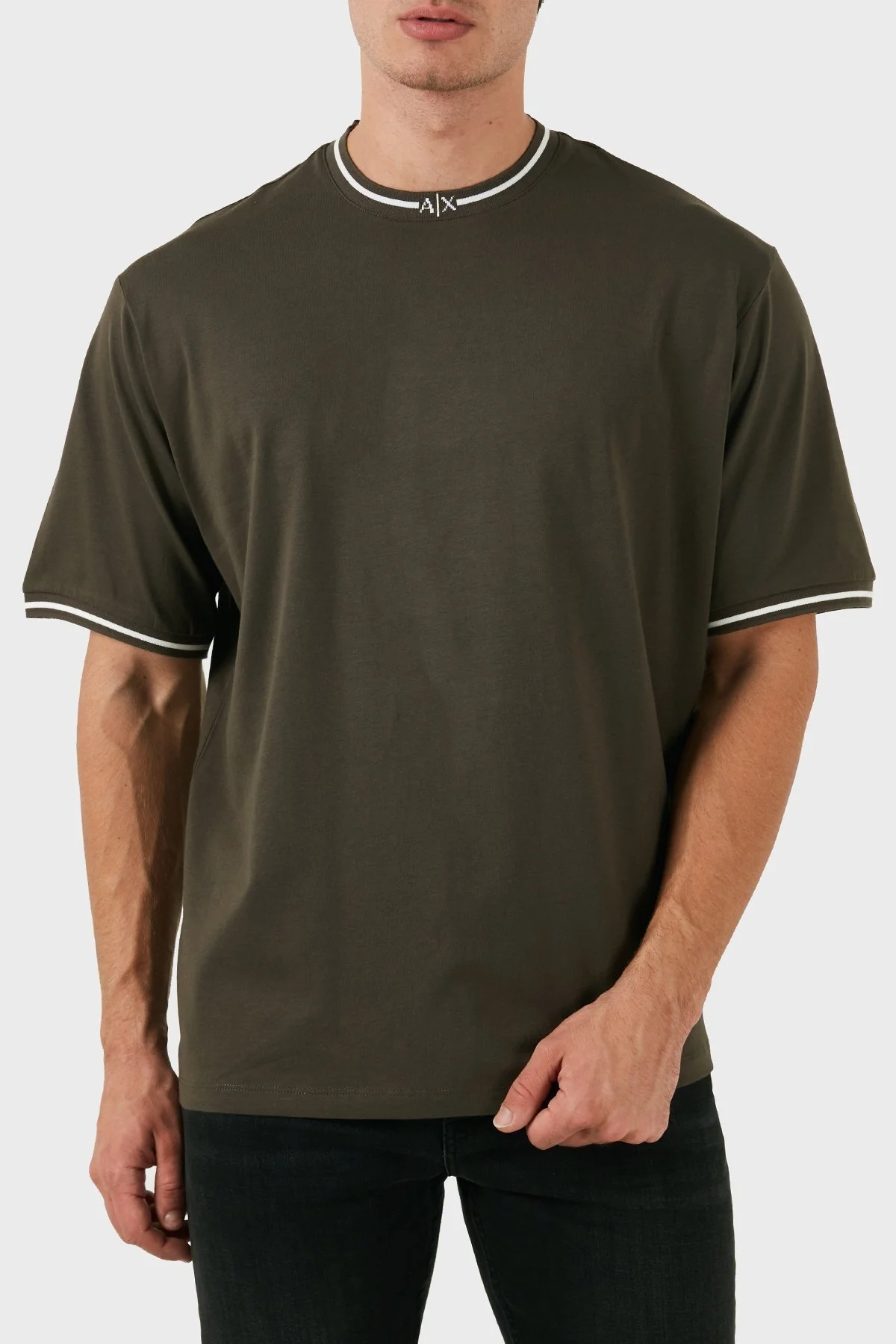 Armani Exchange Pamuklu Regular Fit Bisiklet Yaka Erkek T Shirt 6DZTHX ZJ9JZ 4896 HAKİ - 5