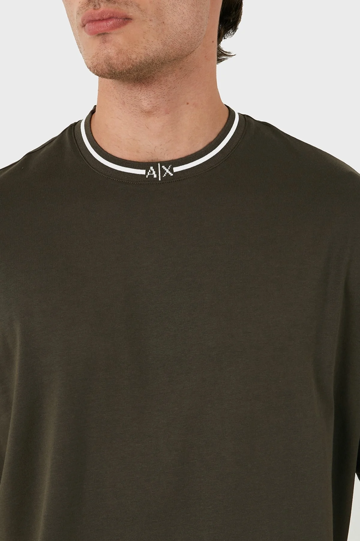 Armani Exchange Pamuklu Regular Fit Bisiklet Yaka Erkek T Shirt 6DZTHX ZJ9JZ 4896 HAKİ - 8