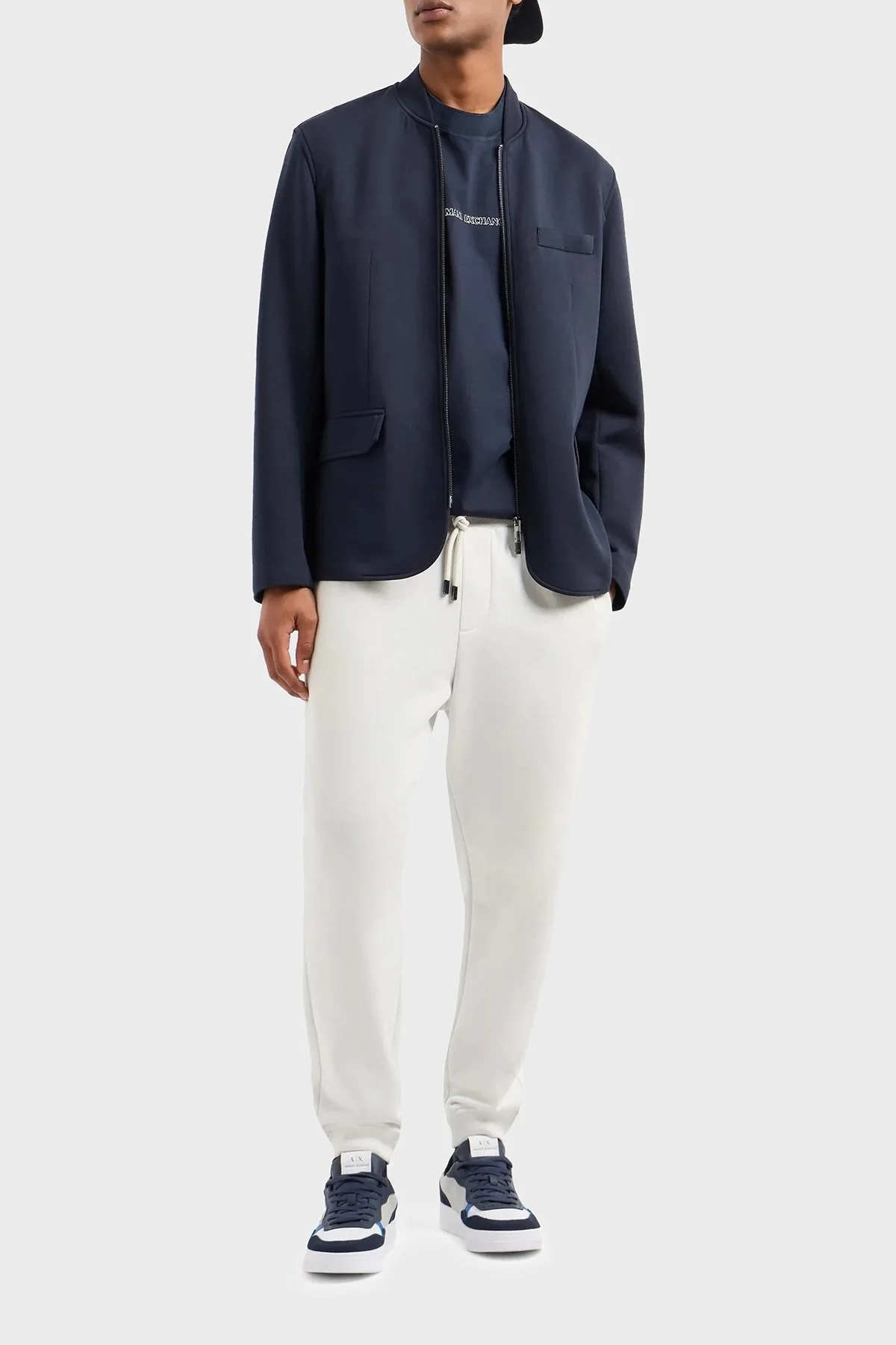 Armani Exchange Pamuklu Regular Fit Bisiklet Yaka Erkek T Shirt 6DZTJB ZJ9AZ 1510 LACİVERT - 3