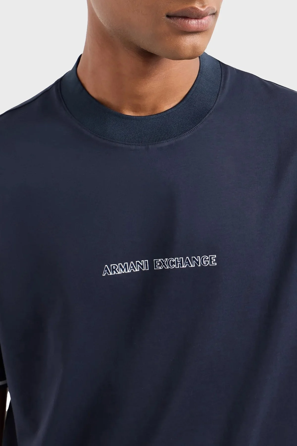 Armani Exchange Pamuklu Regular Fit Bisiklet Yaka Erkek T Shirt 6DZTJB ZJ9AZ 1510 LACİVERT - 4