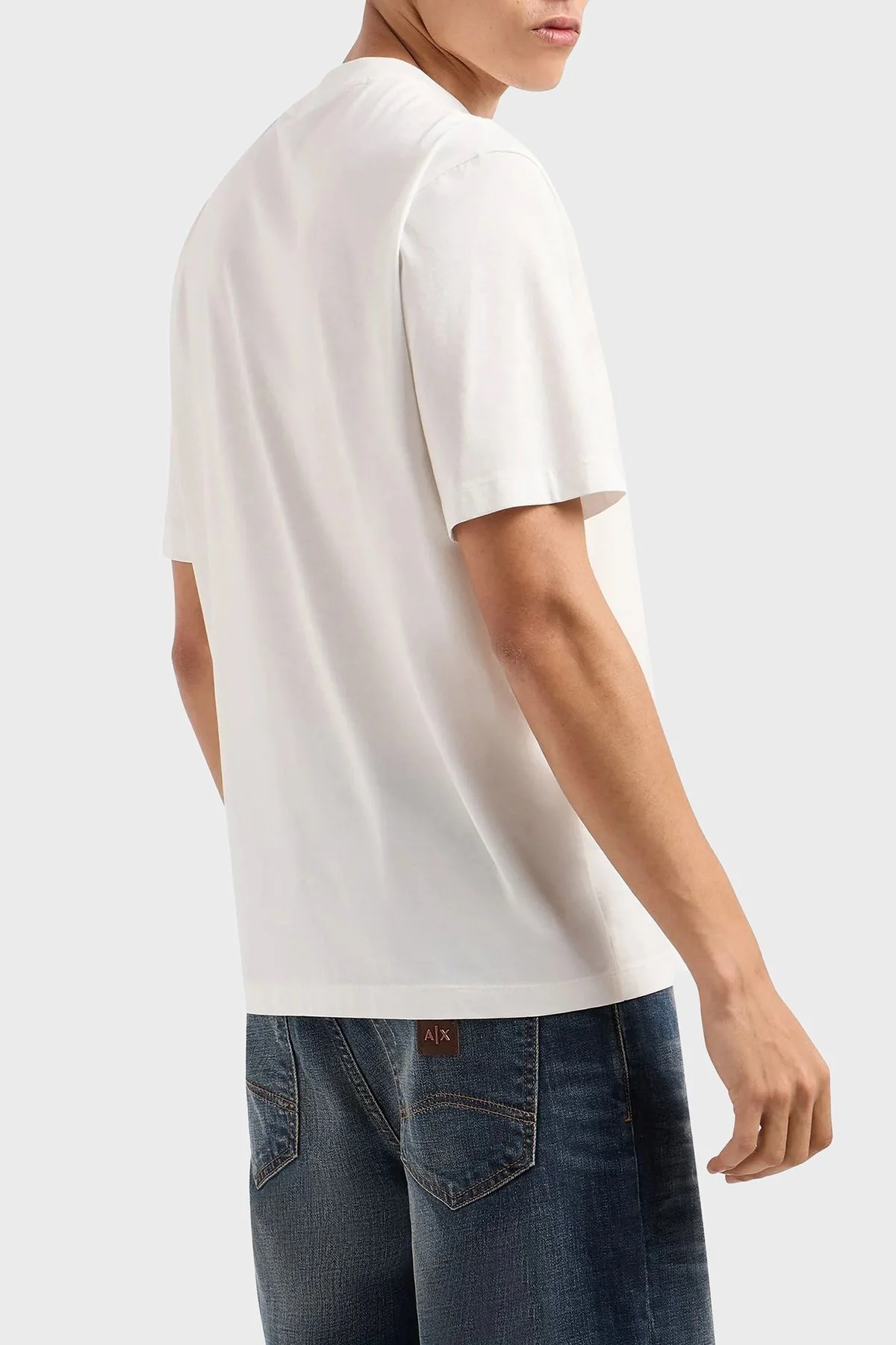 Armani Exchange Pamuklu Regular Fit Bisiklet Yaka Erkek T Shirt 6DZTJR ZJ9AZ 1116 BEYAZ - 7