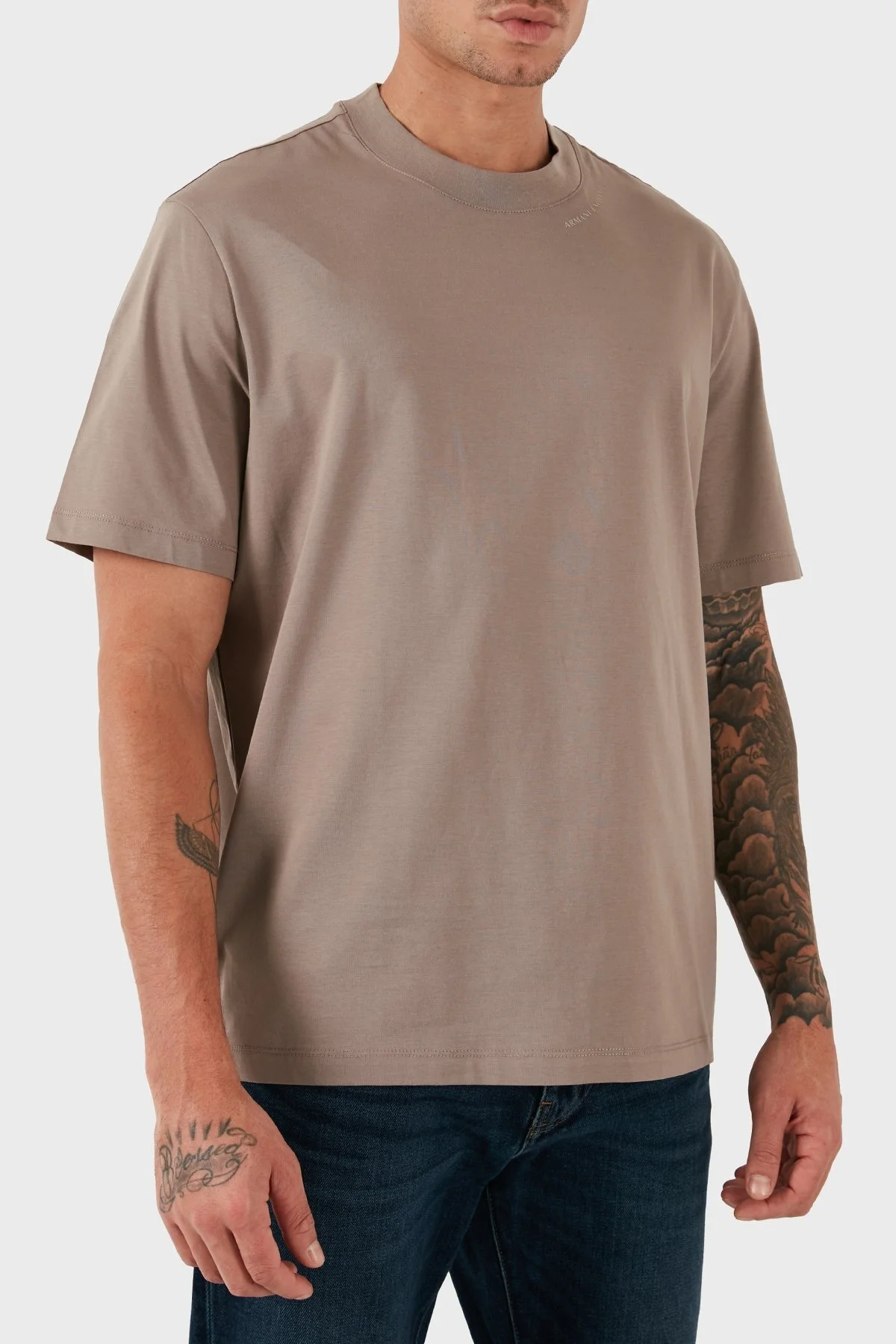 Armani Exchange Pamuklu Regular Fit Bisiklet Yaka Erkek T Shirt 6DZTJR ZJ9AZ 17AC VİZON - 7