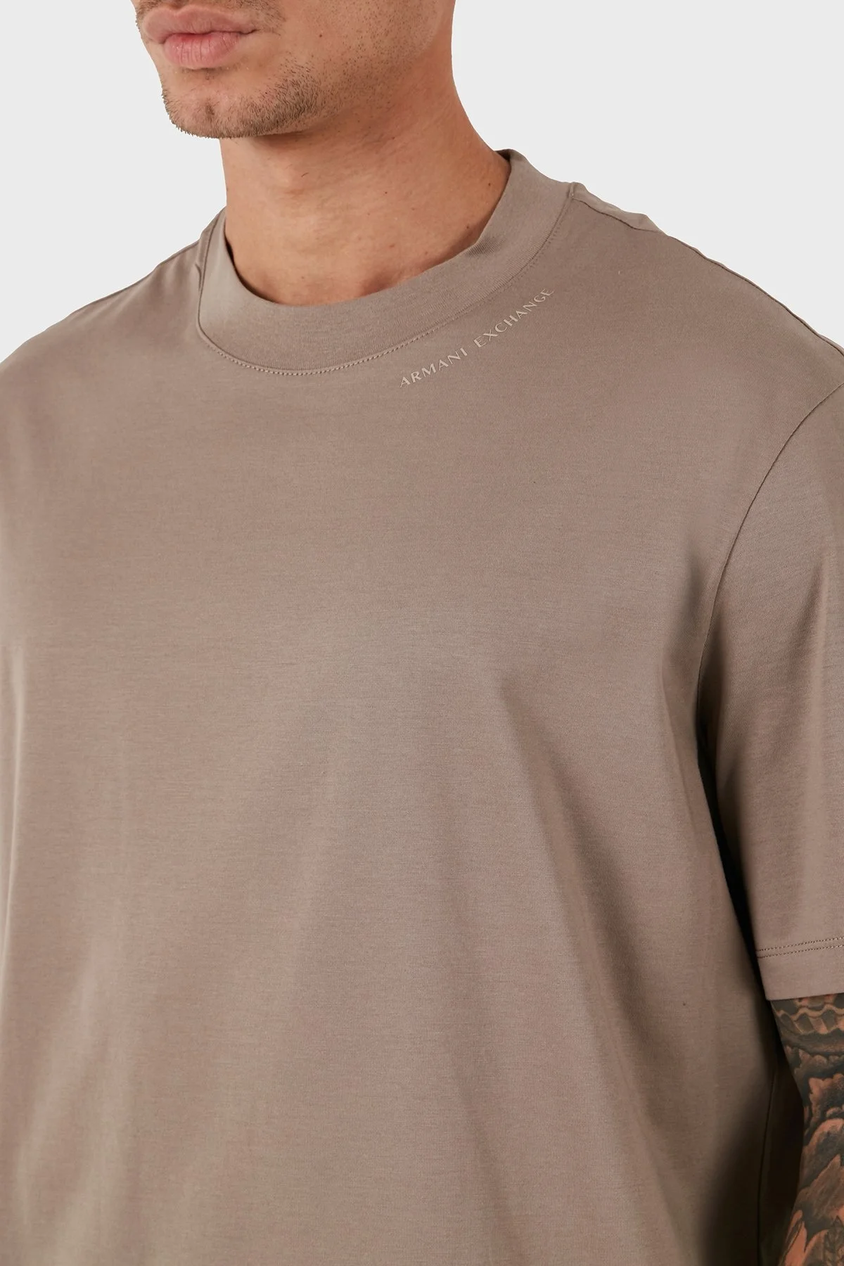 Armani Exchange Pamuklu Regular Fit Bisiklet Yaka Erkek T Shirt 6DZTJR ZJ9AZ 17AC VİZON - 9