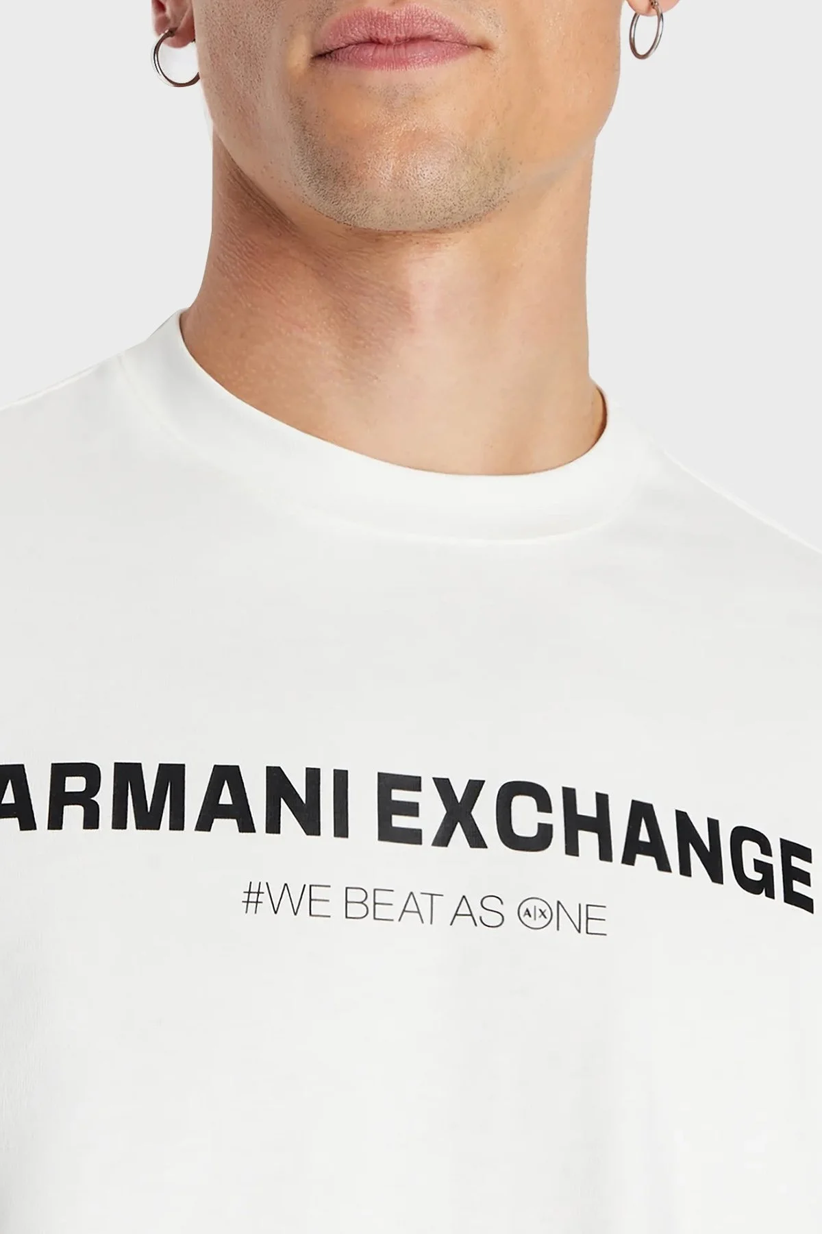 Armani Exchange Pamuklu Regular Fit Bisiklet Yaka Erkek T Shirt 6RZMHM ZJDHZ 1116 BEYAZ - 3