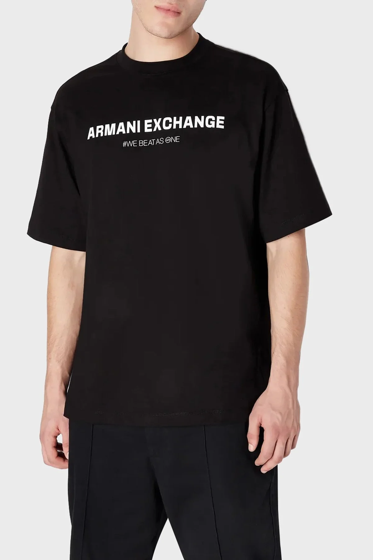 Armani Exchange Pamuklu Regular Fit Bisiklet Yaka Erkek T Shirt 6RZMHM ZJDHZ 1200 SİYAH - 1