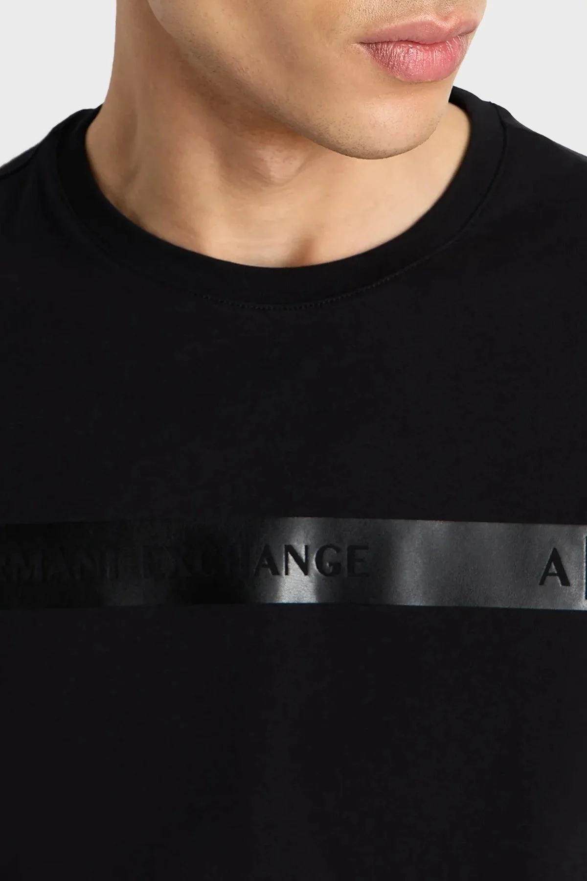 Armani Exchange Pamuklu Regular Fit Bisiklet Yaka Erkek T Shirt 6RZTAP ZJ9TZ 1200 SİYAH - 3