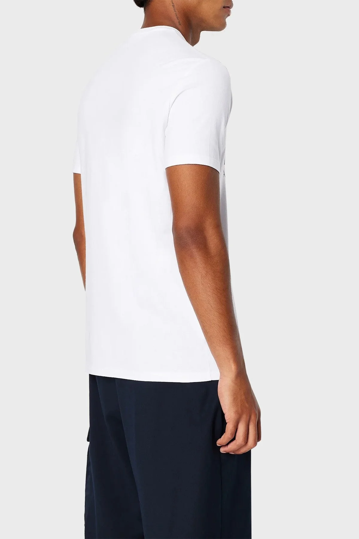 Armani Exchange Pamuklu Regular Fit Bisiklet Yaka Erkek T Shirt 6RZTHA ZJBYZ 1100 BEYAZ - 2