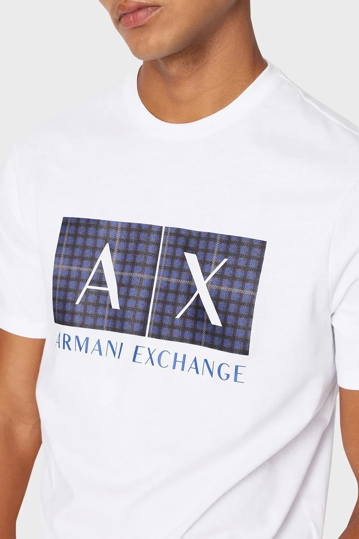 Armani Exchange Pamuklu Regular Fit Bisiklet Yaka Erkek T Shirt 6RZTHA ZJBYZ 1100 BEYAZ - 3